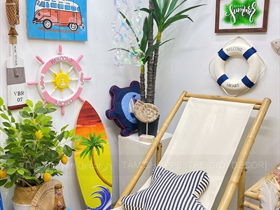 Ván lướt sóng decor chủ đề Đại Dương - Hoàng Hôn cao 90cm [Gỗ dày - chuẩn đẹp] VLS-12